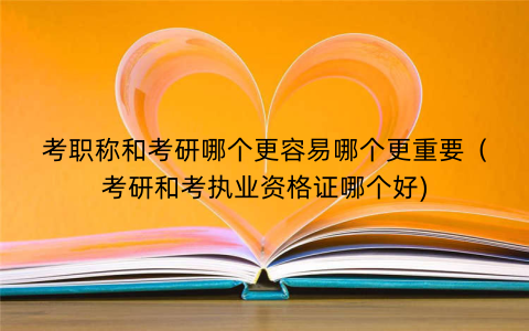 考职称和考研哪个更容易哪个更重要（考研和考执业资格证哪个好)