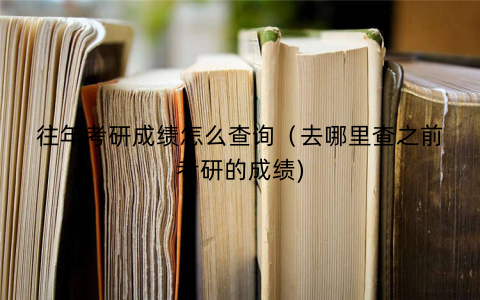 往年考研成绩怎么查询（去哪里查之前考研的成绩)