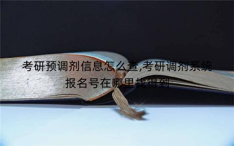 考研预调剂信息怎么查,考研调剂系统报名号在哪里找得到